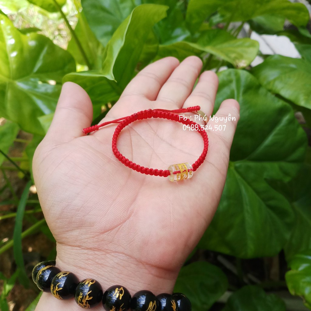 Vòng Chỉ Đỏ Bát Trụ Tâm Kinh  ( ghi chú size cổ tay )