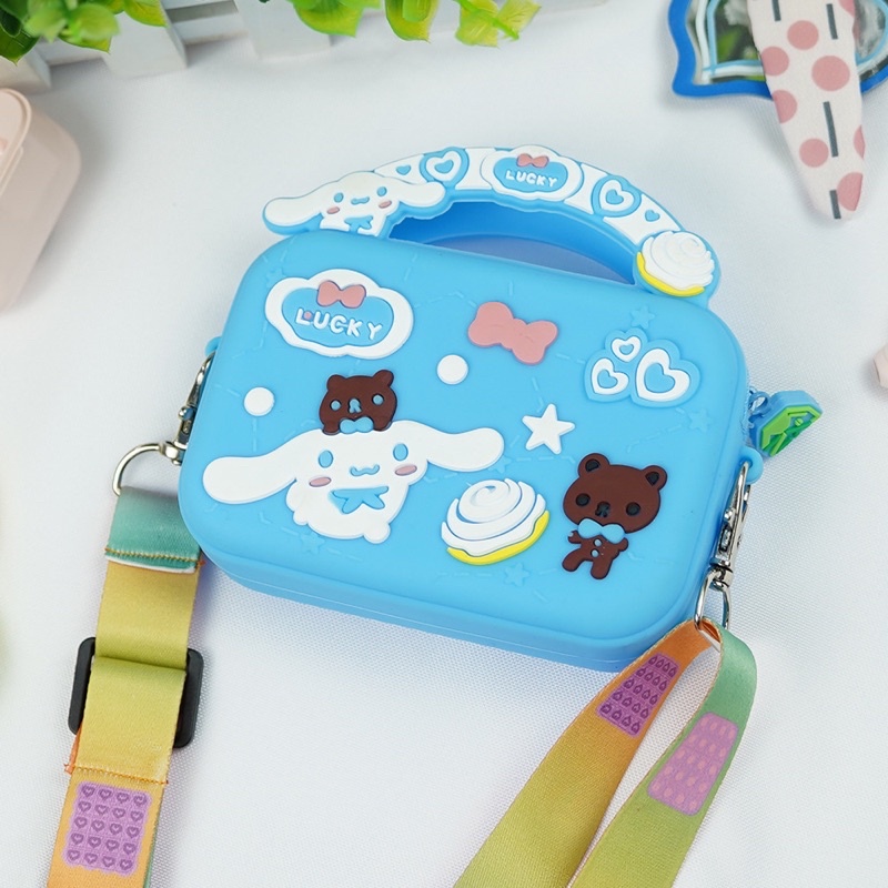 Túi đeo chéo Pop it giảm căng thẳng stress kèm sticker nổi 3D xinh xắn đáng yêu cho bé trai/bé gái!