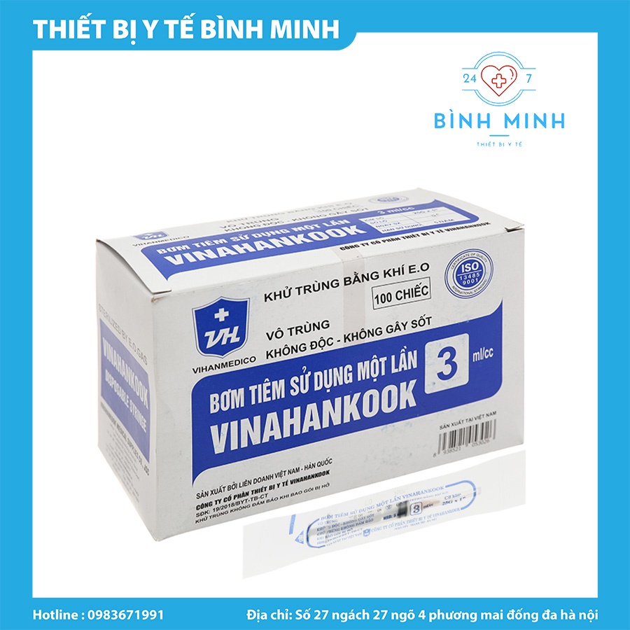 BƠM KIM TIÊM SỬ DỤNG MỘT LẦN VINAHANKOOK CÁC LOẠI