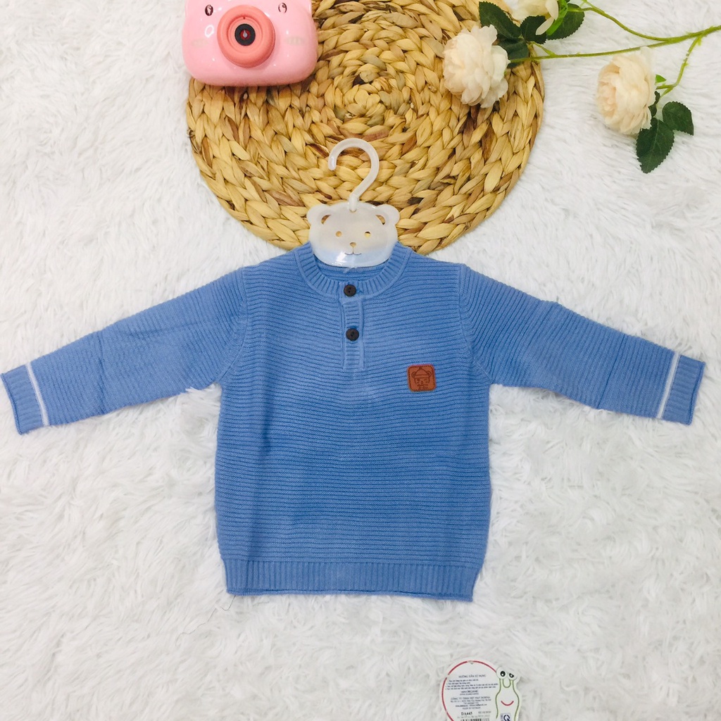 Áo len dài tay cho bé trai Dokma thu đông chất mềm mịn dày dặn sale size 6-24M DA445