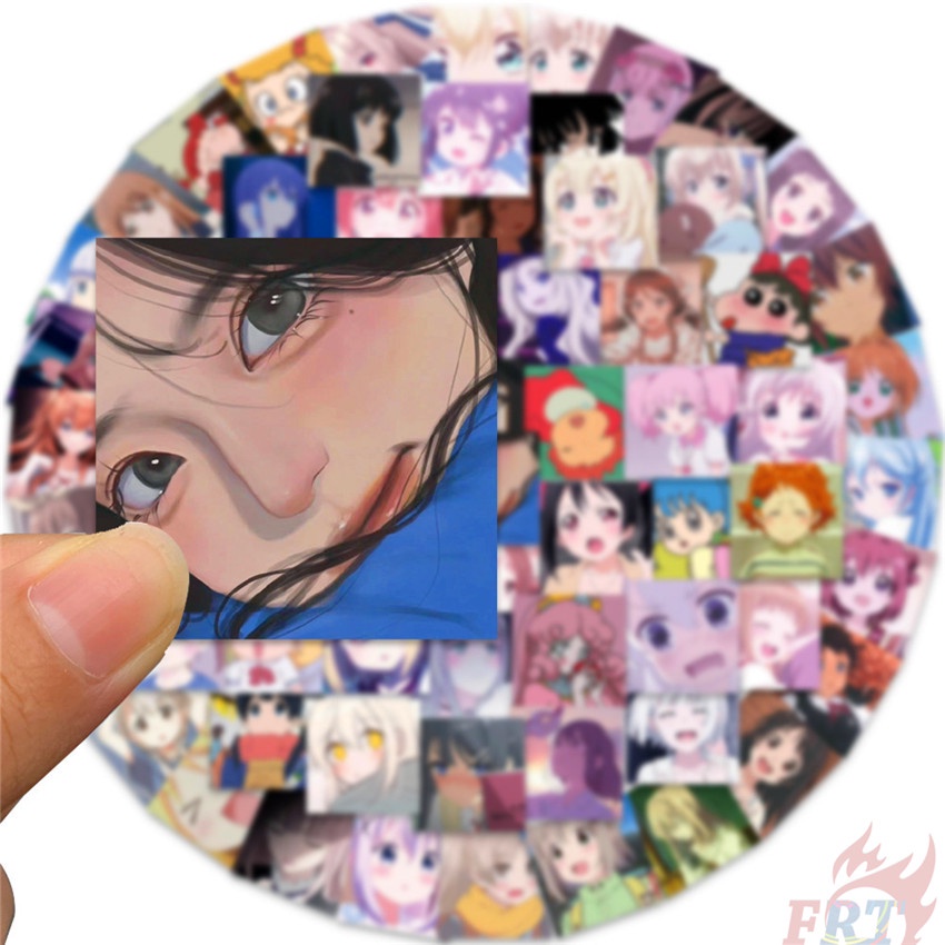 ❉ Miếng Dán Trang Trí Hình Chân Dung Cô Gái Anime Series 02 ❉ Bộ 64 Hình Dán Chống Thấm Nước Thời Trang