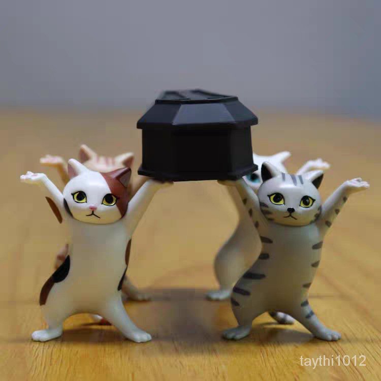 Chú Mèo Để bút, máy tính trang trí bàn làm việc Dễ Thương