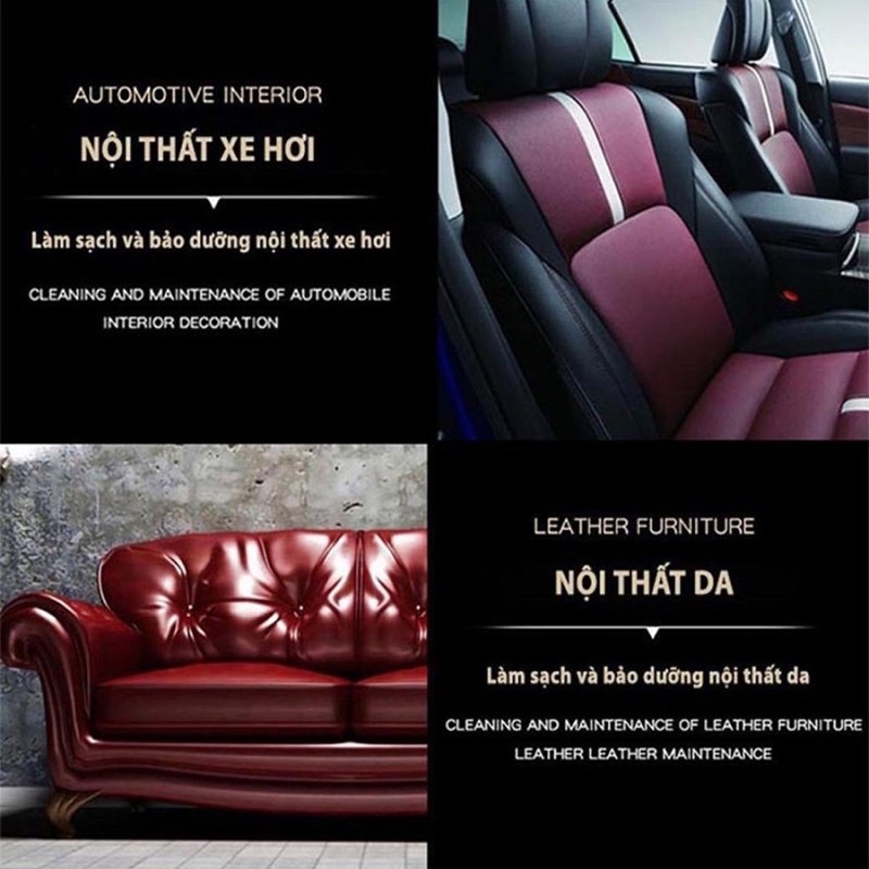 Xịt bóng đồ gỗ, đồ da, nội thất ô tô, bóng lốp WAX CARE