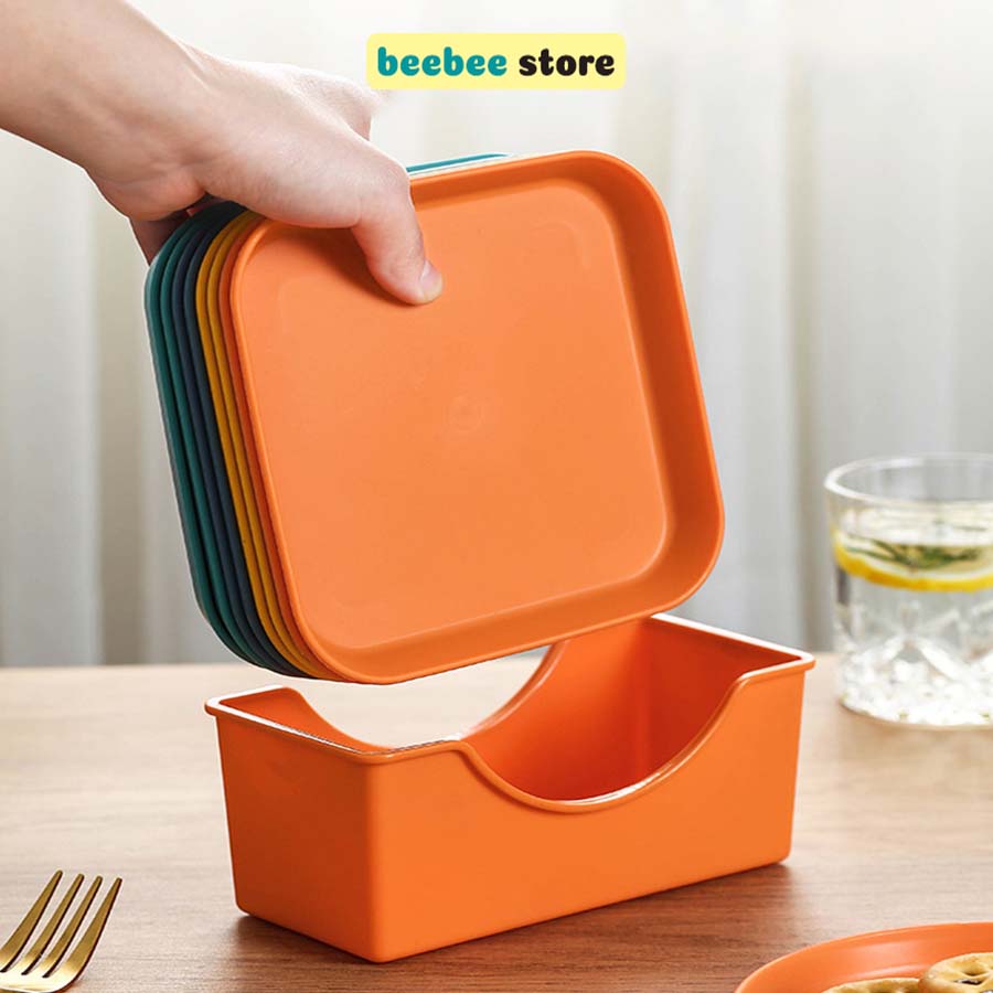 Đĩa Nhựa Decor Có Khay Đựng An Toàn Nhiều Màu Z015