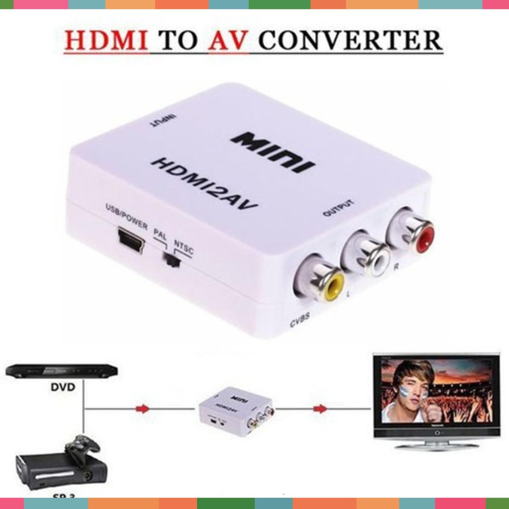 KM -  Thiết bị chuyển đổi HDMI sang AV Full HD 1080p - 00609302 bộ chuyển HDMI to av