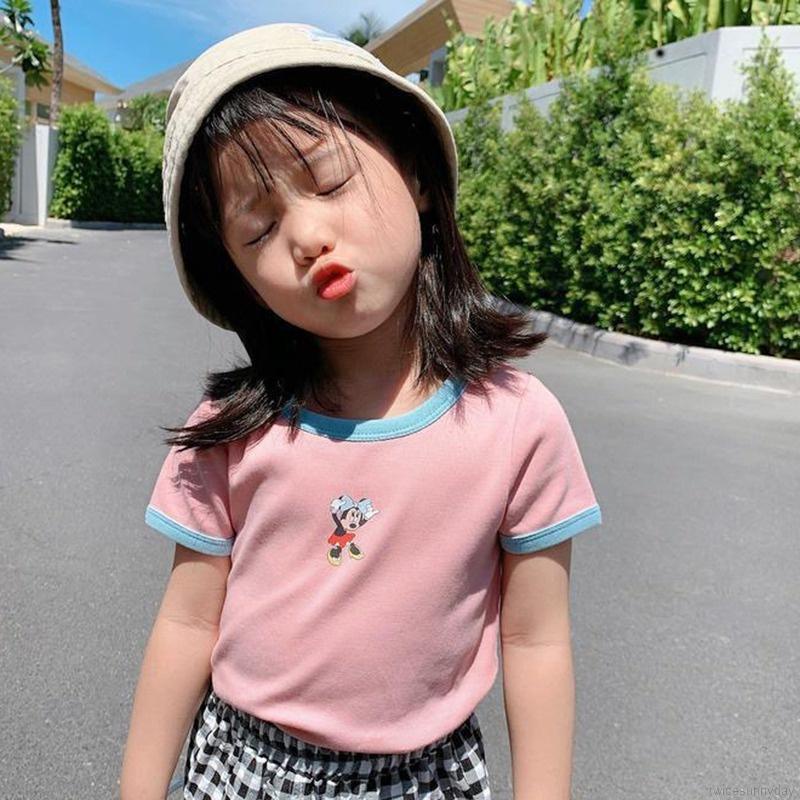 Áo Thun Cotton Tay Ngắn Thời Trang Mùa Hè Cho Bé Gái