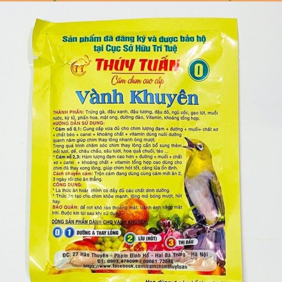 Cám chim khuyên Thúy Tuấn Số 0 cám ăn thức ăn cho chim cao cấp CC01