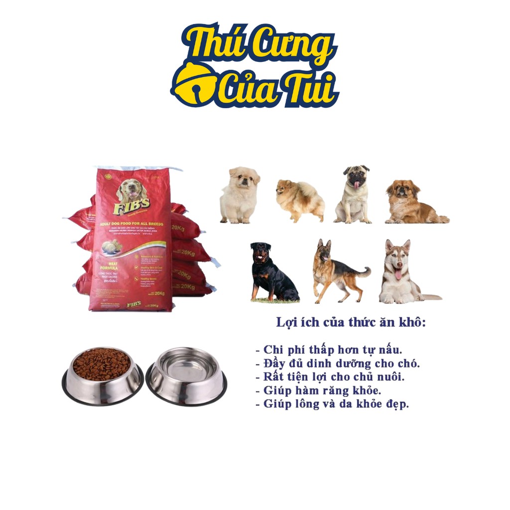 Thức Ăn Hạt Khô Cho Chó Lớn FIB'S 400g - Thú Cưng Của Tui