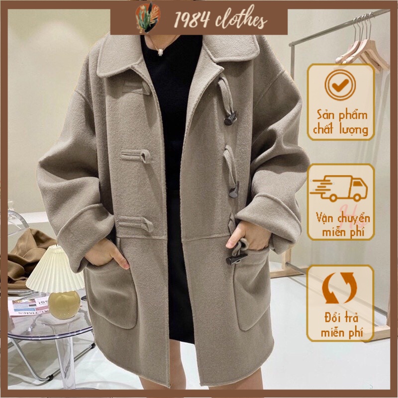 (Ảnh thật và Video) Áo Khoác Dạ 2 Màu 3 Cúc Phong Cách Hàn Quốc Mã 588 1984 clothes Mẫu Mới Năm 2021 Kiểu Dáng Hàn Quốc