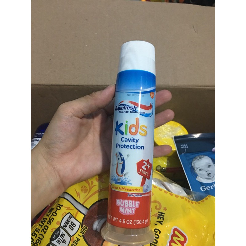 Kem Đánh Răng Aquafresh Kid Cho Bé Trên 2 Tuổi -Chuyên Hàng USA Hàng Giá Rẻ