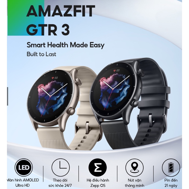 Đồng hồ thông minh GTR 3 - Hàng chính hãng phân phối bởo Xiaomi Life -  Pin 21 ngày/ Tiếng Việt - Bảo hành 12 tháng