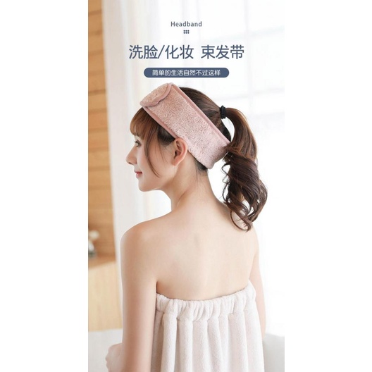 Băng Đô Thể Thao/Trang Điểm Bằng Vải Lông Cừu San Hô Khóa Dán Cho Nữ