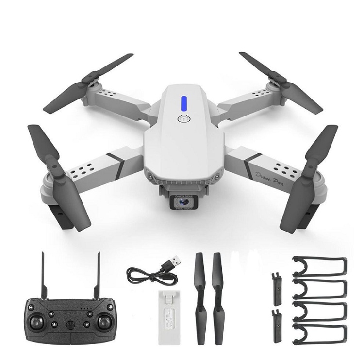 Flycam E88 Camera Vuông Siêu Nét, Bản Cao Cấp Có 2 Camera - drone 4k - Full HD1080 - Kết Nối Điện Thoại - Bay Xa 150 Mét