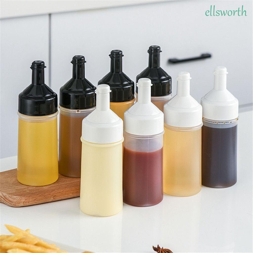 ELLSWORTH 250ml Ketchup Bottle Dust-proof Sauces Container Squeeze Bottle Condiment Dispenser for Honey Mustard Plastic for Restaurant Home with Cap Leak-proof Kitchen Gadget/Multicolor