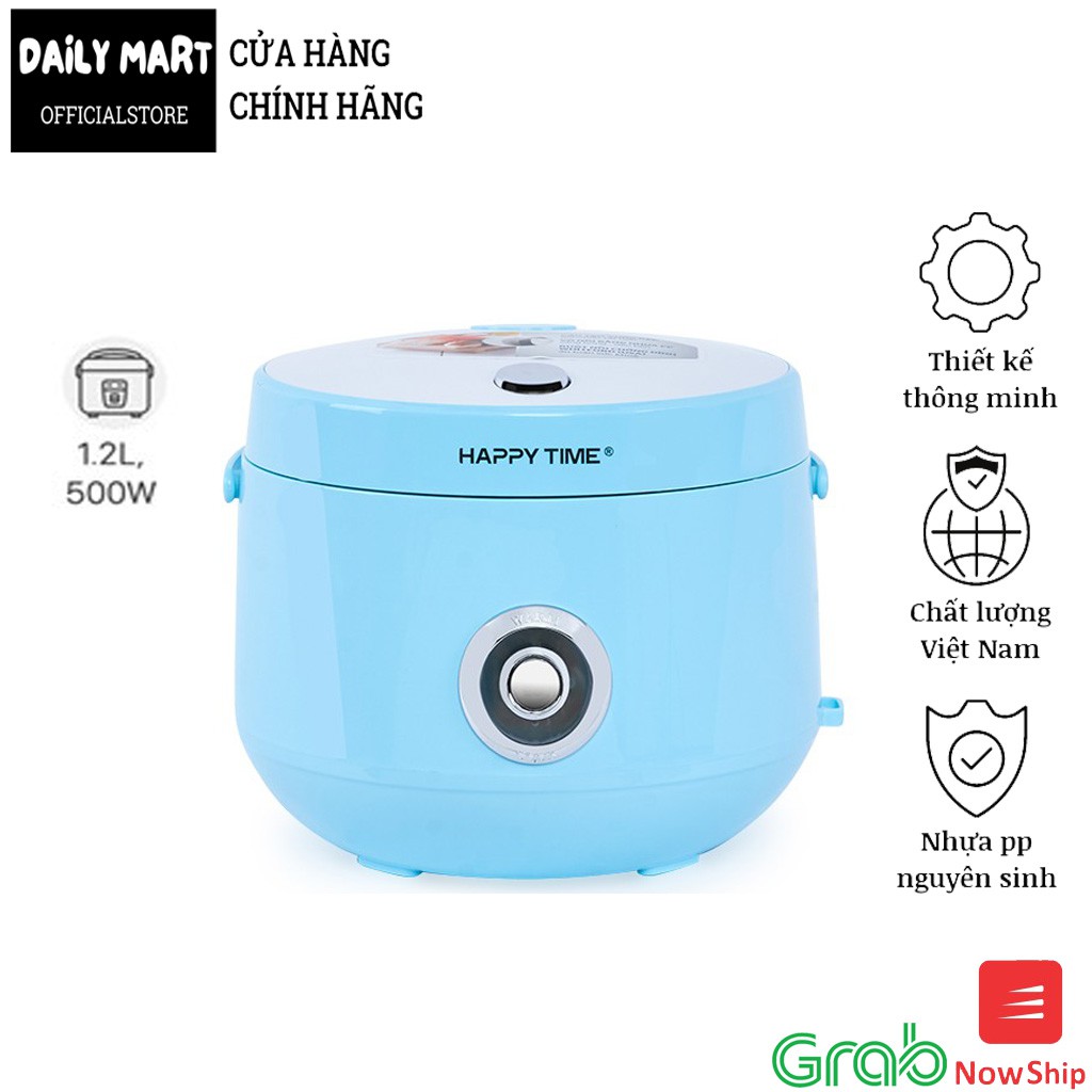 Nồi Cơm Điện 1.2L Happy Time HTD8522G - Tặng Kèm Muỗng Xới + Xửng Hấp + Cốc Đong Gạo