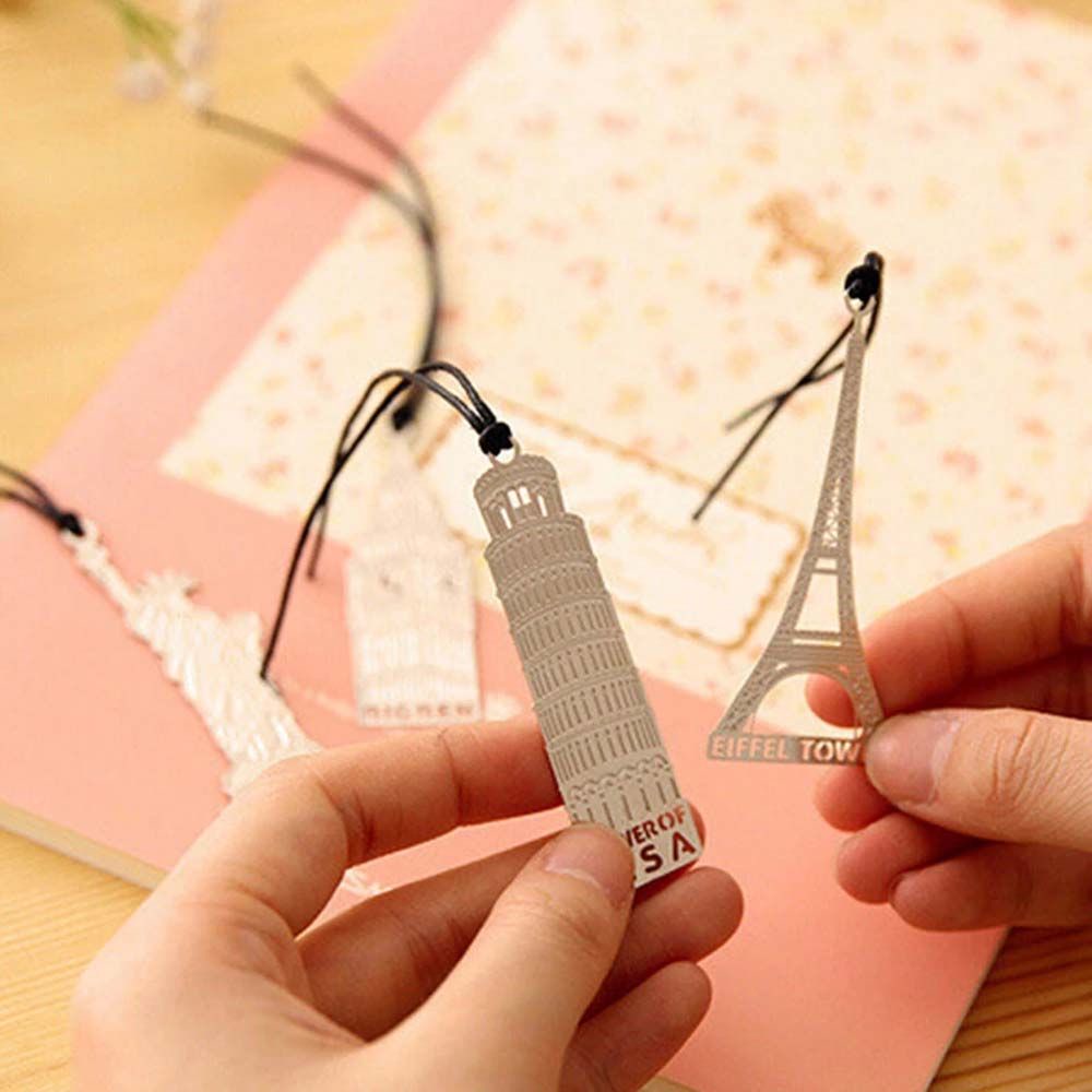 Thẻ Đánh Dấu Trang Sách Hình Tháp Eiffel Phong Cách Châu Âu Cổ Điển