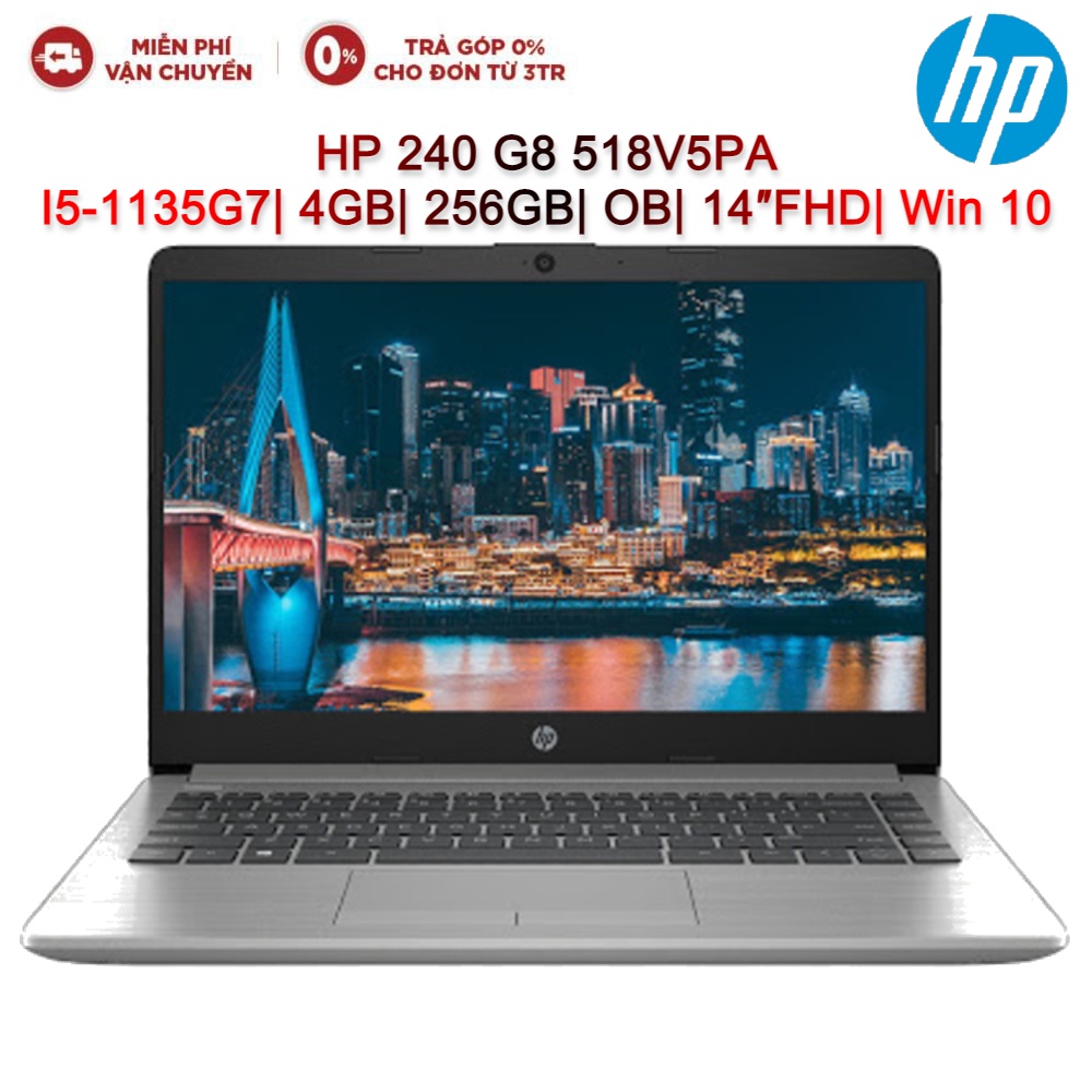 Laptop HP 240 G8 518V5PA I5-1135G7| 4GB| 256GB| OB| 14″FHD| Win 10