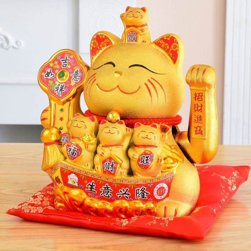 Số lớn bằng gốm sứ vàng Trang trí Mèo may mắn Khai trương Quà tặng Lắc tay Gia đình Kinh doanh thịnh vượng tài lộ