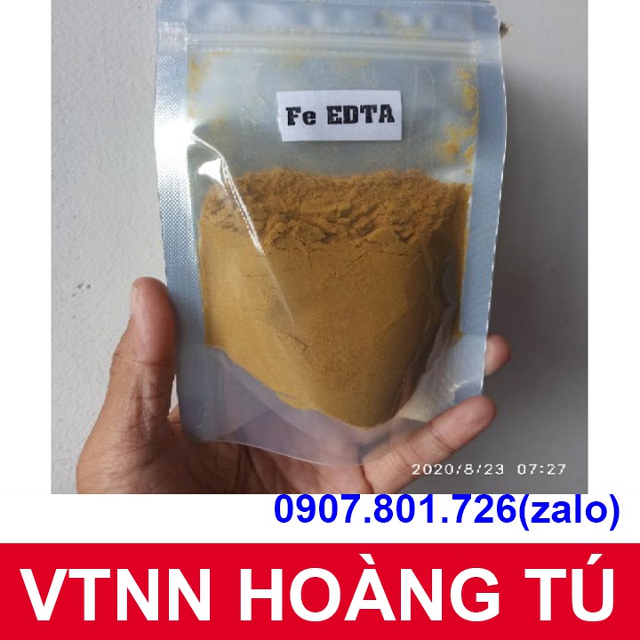 Phân Bón Lá Trung Vi Lượng Fe-EDTA-13 Hạn Chế Vàng Lá Gân Xanh, Dưỡng Lá Xanh Mượt GÓI 100g