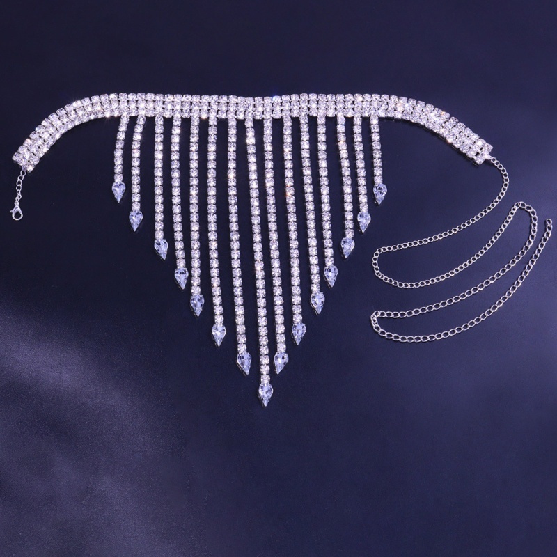 Youyo Chuỗi Dây Đeo Chân Đính Đá Phối Tua Rua Phong Cách Boho Goth Rock Club Cho Nữ