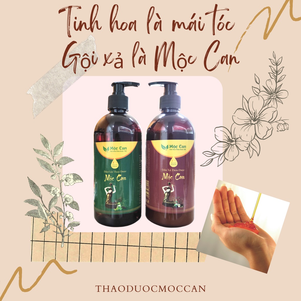 Dầu gội thảo dược kích mọc tóc, hết gàu, hết dầu, hết ngứa, đen tóc, mượt tóc thơm lâu Mộc Can 500ml