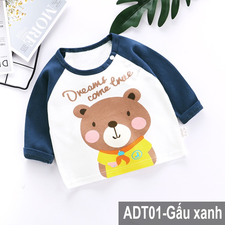Áo cotton dài tay cao cấp mặc thu đông cho bé trai bé gái ADT01