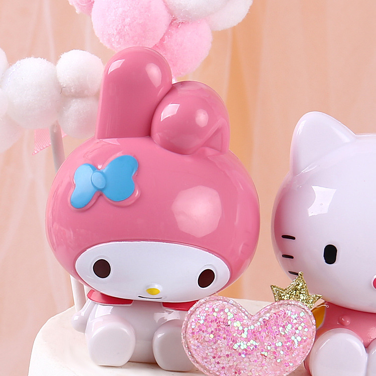 Phụ Kiện Trang Trí Bánh Kem Hình Hello Kitty Dễ Thương