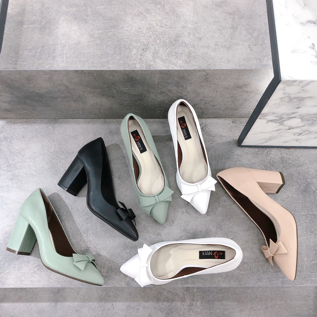 Min's Shoes - Giày Nơ Da Thật VN82 Kem