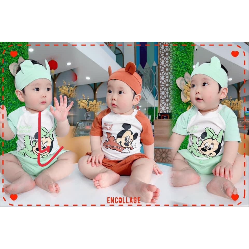 Bộ Quần Áo Cotton Cộc Tay Cho Bé Minie Mouse Size 6-15kg [B02-2021]