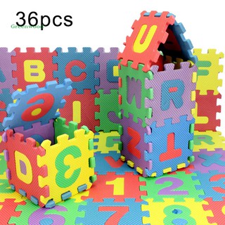Bộ 36 miếng xốp lắp ráp thảm trải sàn in hình chữ cái và số độc đáo cho em bé