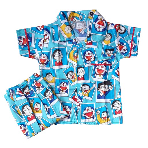 Bộ Đồ Ngủ Họa Tiết Doraemon Xinh Xắn Dành Cho Bé 1-6 Tuổi