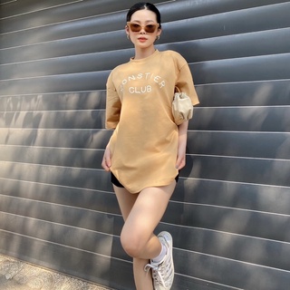 Áo thun Monstier Club - Brown Premium Basic Tee - Nâu Thêu Chữ Kem