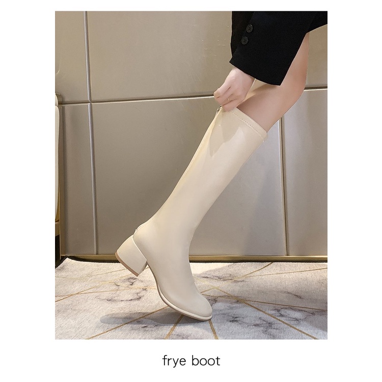 Giày Bốt Cao Gót Mũi Vuông Size 34-43 Thời Trang Cho Nữ