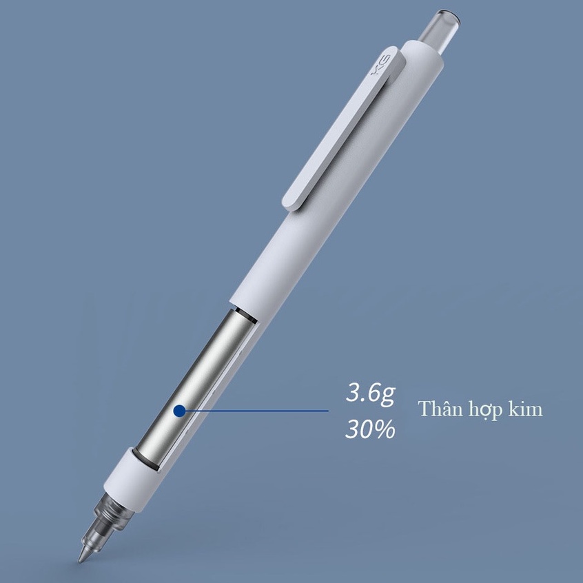 Bộ 3 bút gel Kaco Rocket Xanh Đại Dương mực đen ngòi 0,5mm