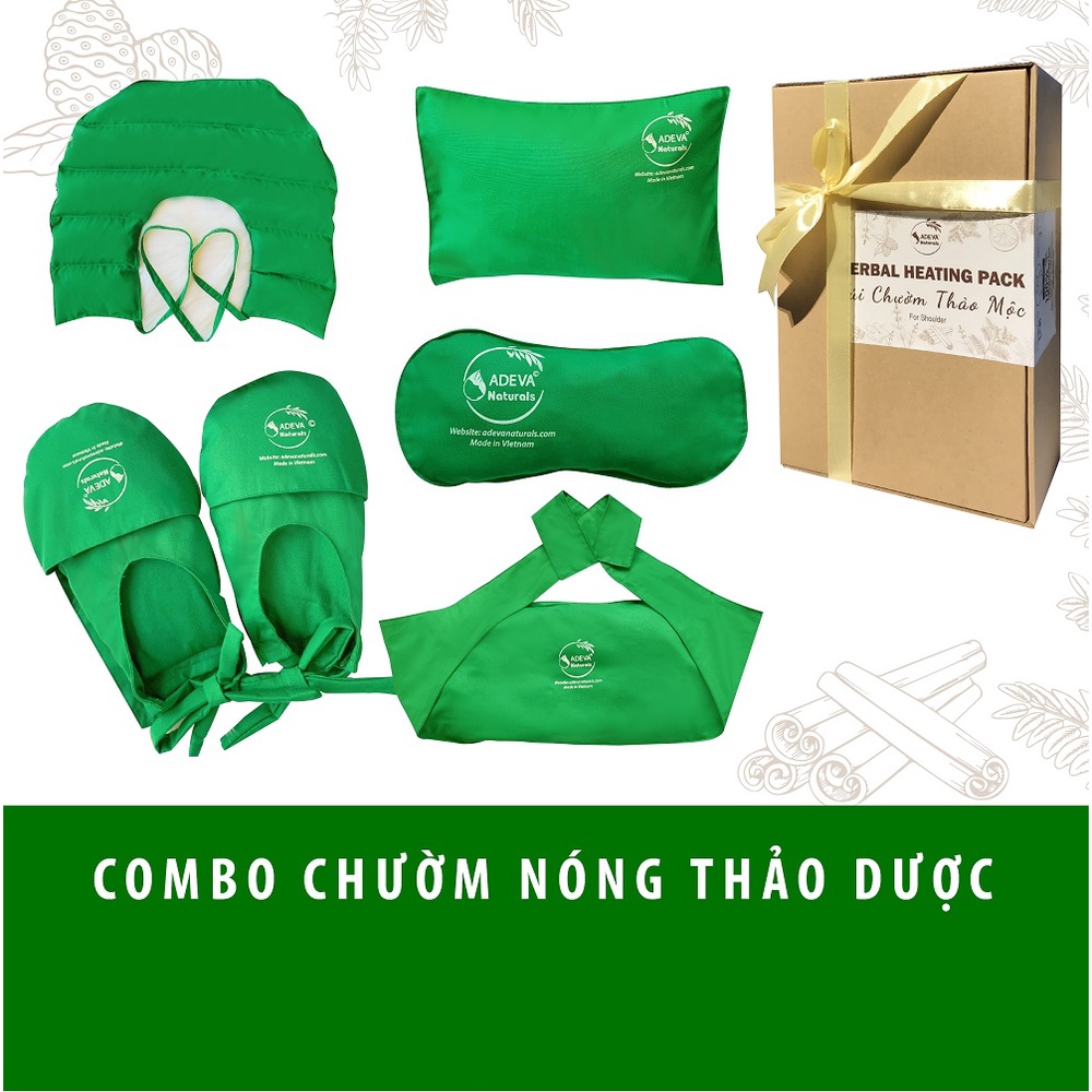 Combo Túi chườm thảo mộc (5 món) - Chườm vai, lưng - bụng, mắt, chân, gối đa năng cho cơ thể thư giãn, thoải mái