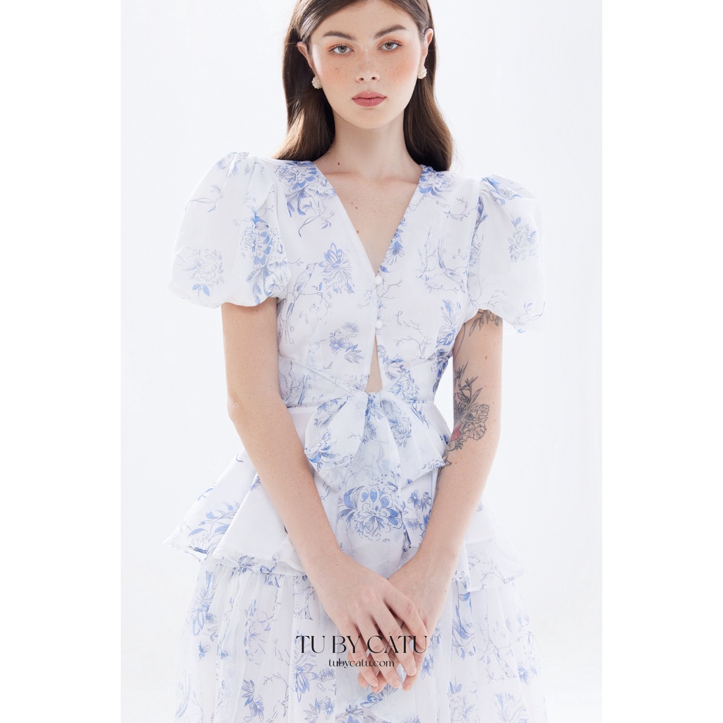TUBYCATU | Set áo và chân váy floral blue white set