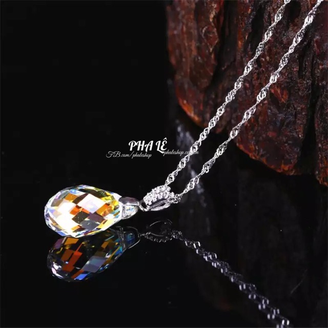 Mặt Dây Chuyền Pha Lê Swarovski Giọt Nước Dát Nhiễn S17mm