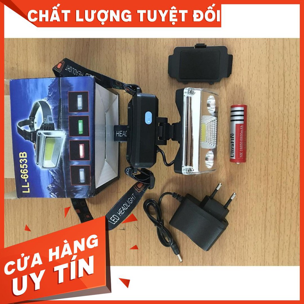 Đèn pin đội 3 bóng LL-6653 đèn pin đội đầu siêu sáng Tặng Kèm Pin