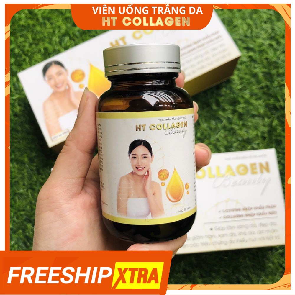 [HIỆU QUẢ SAU 1 THÁNG] Viên uống trắng da căng mịn da bổ sung Collagen HT Collagen