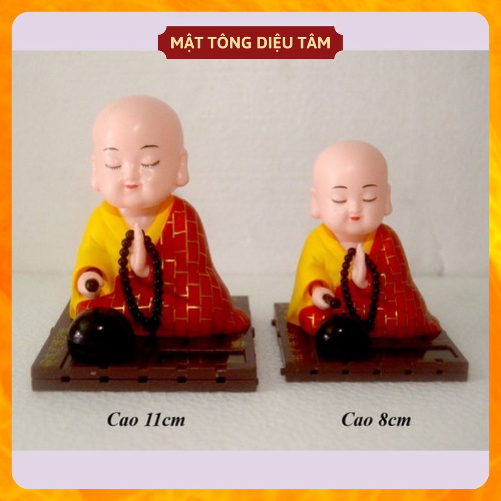 Tượng phật chú tiểu gõ mõ năng lượng ánh sáng tượng phật  trang trí ô tô,để bàn tượng phật  loại đẹp