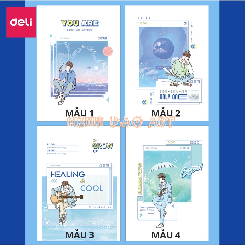 SỔ TAY GHI CHÉP GÁY LÒ XO A5 60 TRANG DELI PHIÊN BẢN VƯƠNG NGUYÊN MỚI - KẺ NGANG - LA560-N14