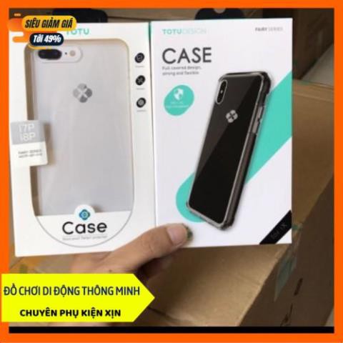 [HÀNG CHẤT] Ốp lưng kính cường lực 9H trong suốt viền dẻo Totu Design iPhone X -trong suốt không ố vàng