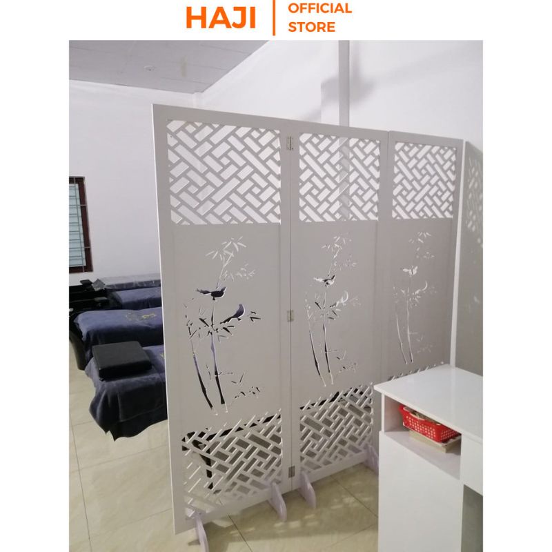 Vách ngăn phong thuỷ di động phòng khách nhà hàng spa thương hiệu HAJI sang trọng D481