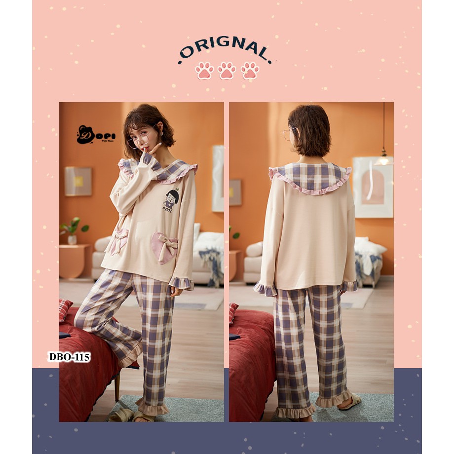 (DBO115) Đồ bộ mặc nhà thu đông dài tay cao cấp