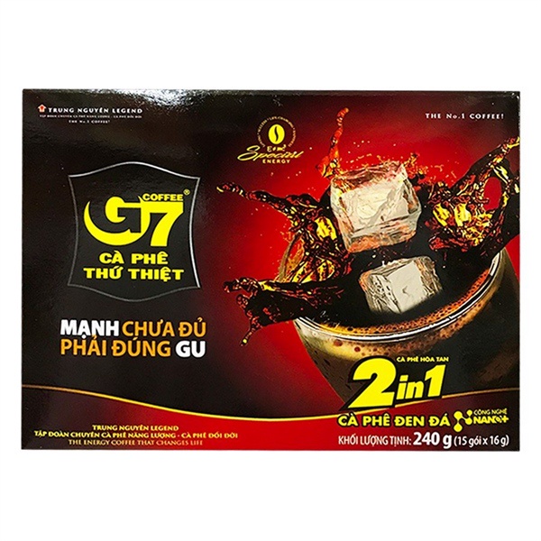 Cà phê hoà tan đen G7 15 gói x 16g