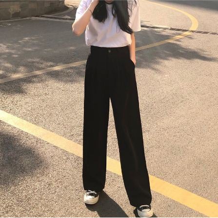 [JOSE10PTD GIẢM 10% TĐ 10K ĐƠN 700K] Quần ống rộng lưng cao kiểu hàn quốc, quần nữ ống rộng lưng cao CÓ CÚC TRƯỚC JOSEE' | BigBuy360 - bigbuy360.vn