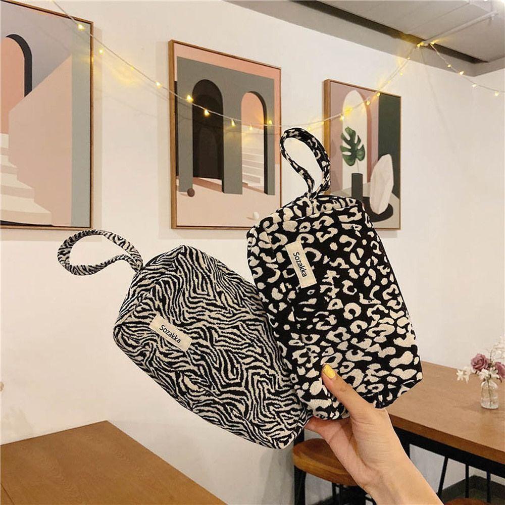 Túi Đựng Bút / Đồ Trang Điểm Đa Năng Sức Chứa Lớn Bằng Vải Bạt Cho Nữ