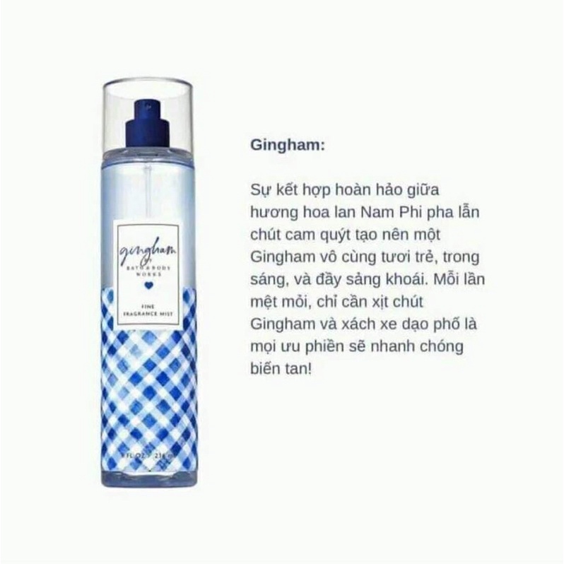 XỊT BODY MIST GINGHAM VỎ XANH