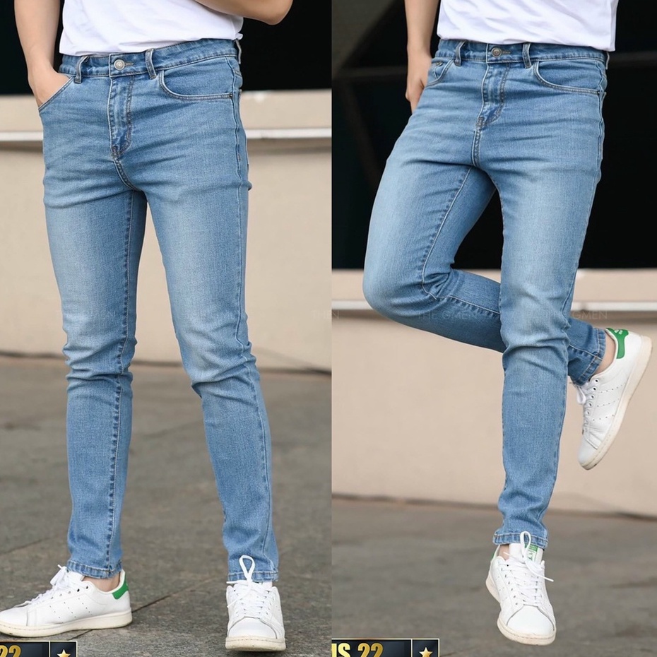Quần jean nam xanh trơn chất bò cao cấp co dãn 4 chiều đẹp from dáng skinny mẫu mới thời trang cao cấp beautiulgilr T09