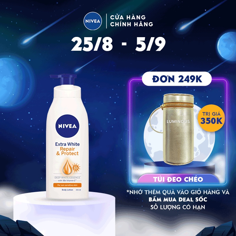 Sữa dưỡng thể dưỡng trắng Nivea giúp phục hồi & chống nắng (350ml) 88311